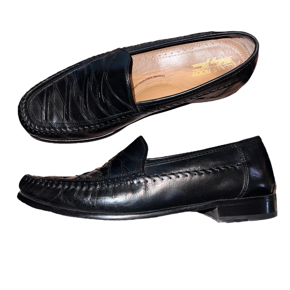 Brass Boot Walking Gloves Black Leather Weave Shoes